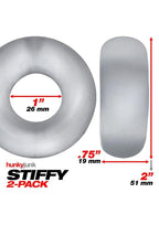 Hunky Junk Stiffy 2-Pack – Non-Roll Grippy Cockrings - Cherry Ice > Cock Ring > Sets