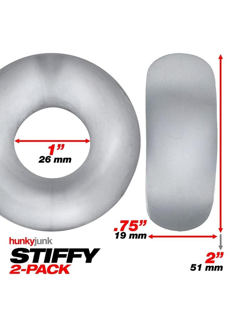 Hunky Junk Stiffy 2-Pack – Non-Roll Grippy Cockrings - Cherry Ice > Cock Ring > Sets