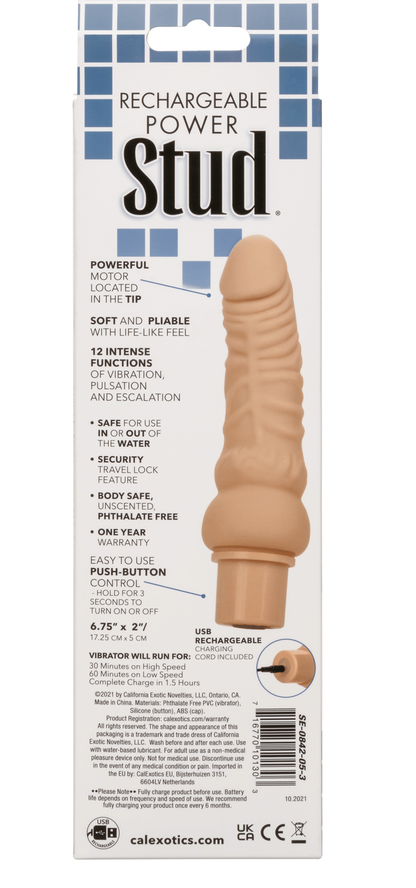 Power Stud Curvy Vibrator Ivory Flexible Silicone 12 Vibration Functions Waterproof > Vibrators > Realistic Vibrators
