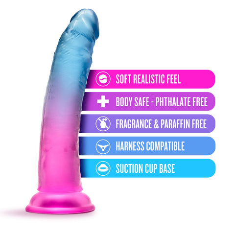 B Yours Beautiful Sky 7 Inch Realistic Suction Cup Dildo Multi Dildos & Dongs