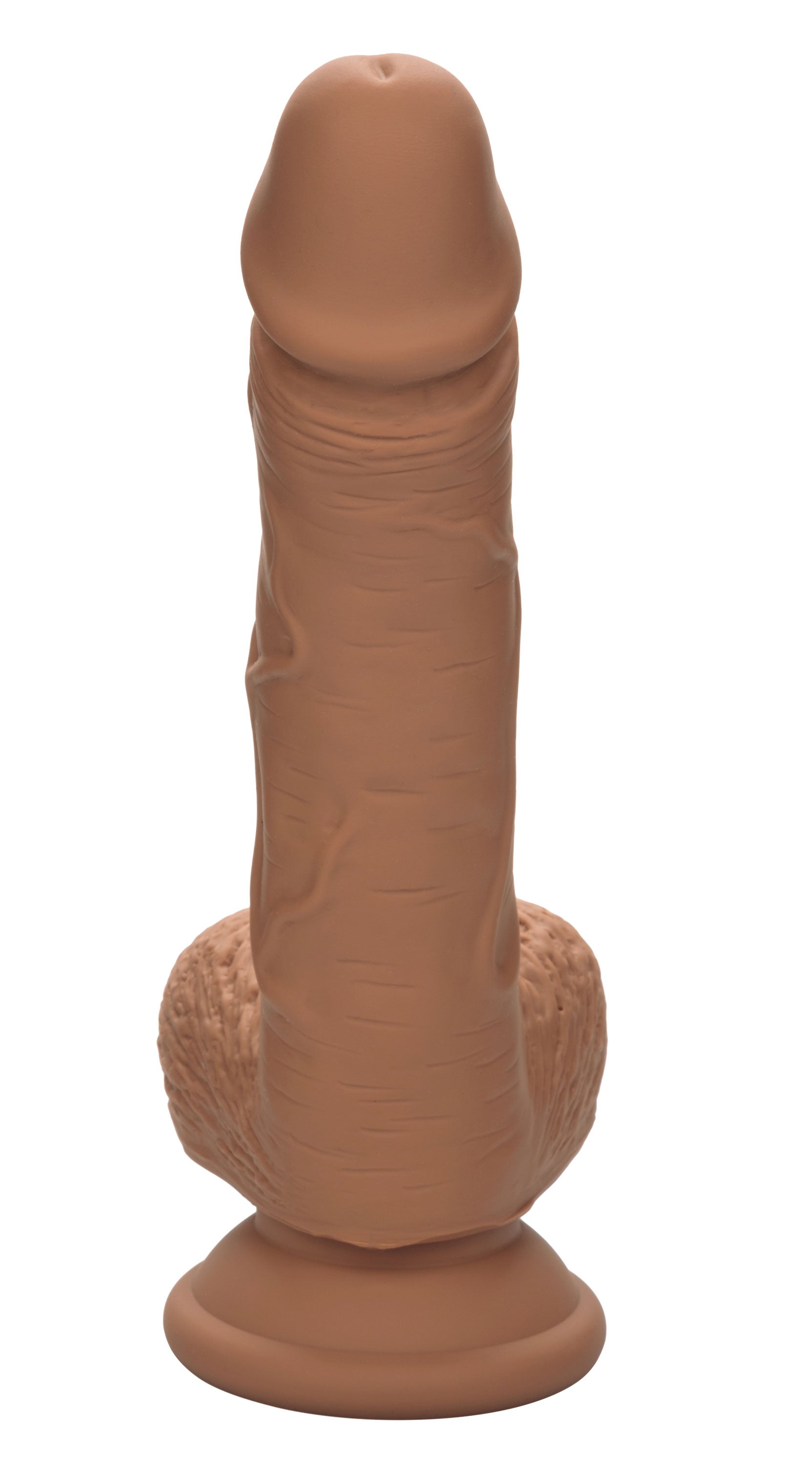 Dual Density Silicone Studs 5 Inch 12.75 cm Brown Realistic Flexible Design with Suction Cup Base Brown > Dildos > Slim Dildos