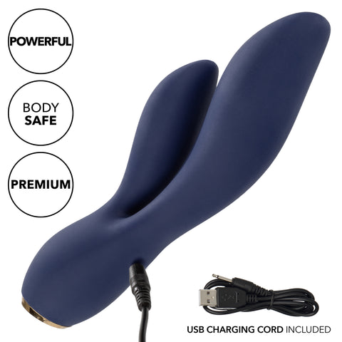 Chic Lilac Silicone Dual Motor Vibrator with Gold Accents – 10 Vibration Speeds, Rechargeable, Waterproof, Flexible Design > Vibrators > Ladies > Rabbit