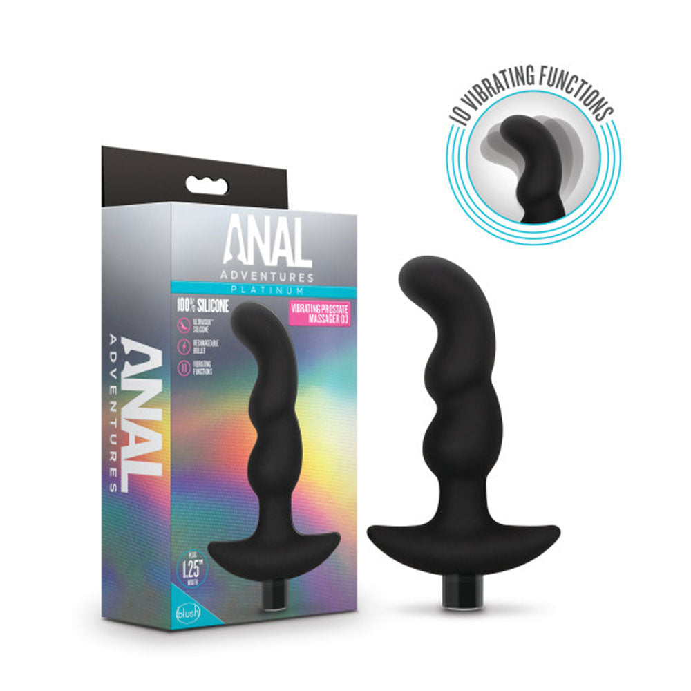 Anal Adventures Platinum Silicone Prostate Massager 03 Black > Anal Range > Prostate Massagers