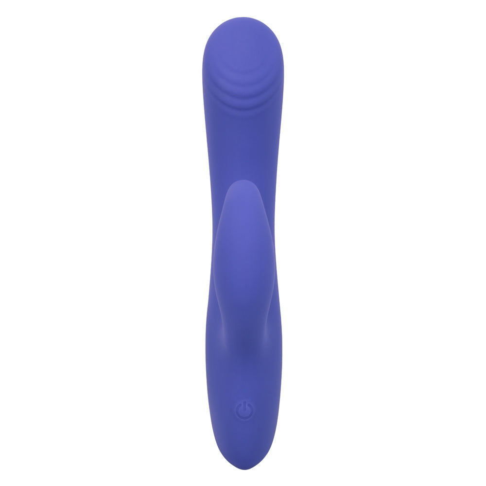 CalExotics Connect Dual Stimulator Purple Silicone Rechargeable Waterproof 9 Function Vibrations 40 Minutes Runtime VIBRATORS-RABBIT