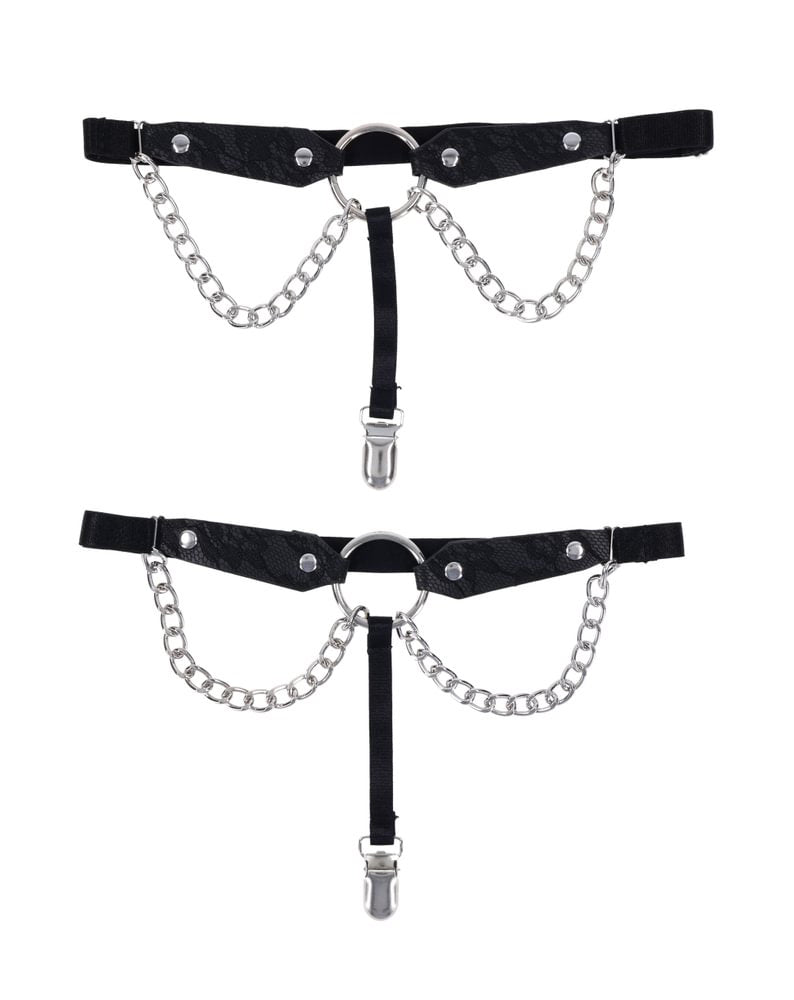 Sportsheets Chain Lace Garters Adjustable Fit Adult Accessory Lingerie & Sexy Apparel