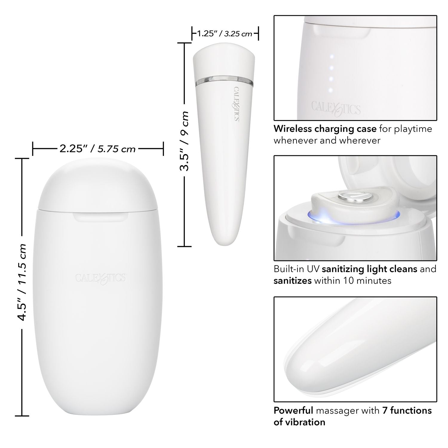 My Pod White Wireless Massager with UV Sanitizing Charging Case and 7 Vibration Modes > Vibrators > Standard Vibrators