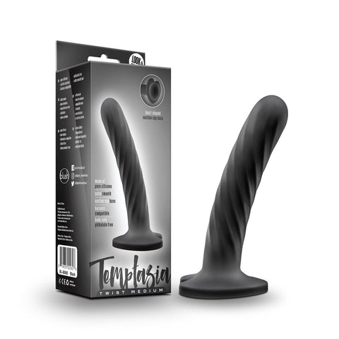 Temptasia Twist Dong - Medium Swirling Texture Black DONGS