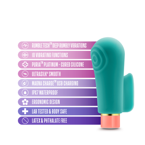 Aria Sensual Af Teal Usb Stimulator Teal Finger Stimulator