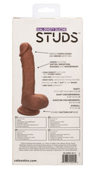 Dual Density Silicone Studs 5 Inch 12.75 cm Brown Realistic Flexible Design with Suction Cup Base > Dildos > Slim Dildos