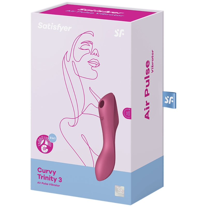 Satisfyer Curvy Trinity 3 Red Silicone Multifunctional Vibrator with 3 Motors > Sex Toys For Ladies > G-Spot Vibrators