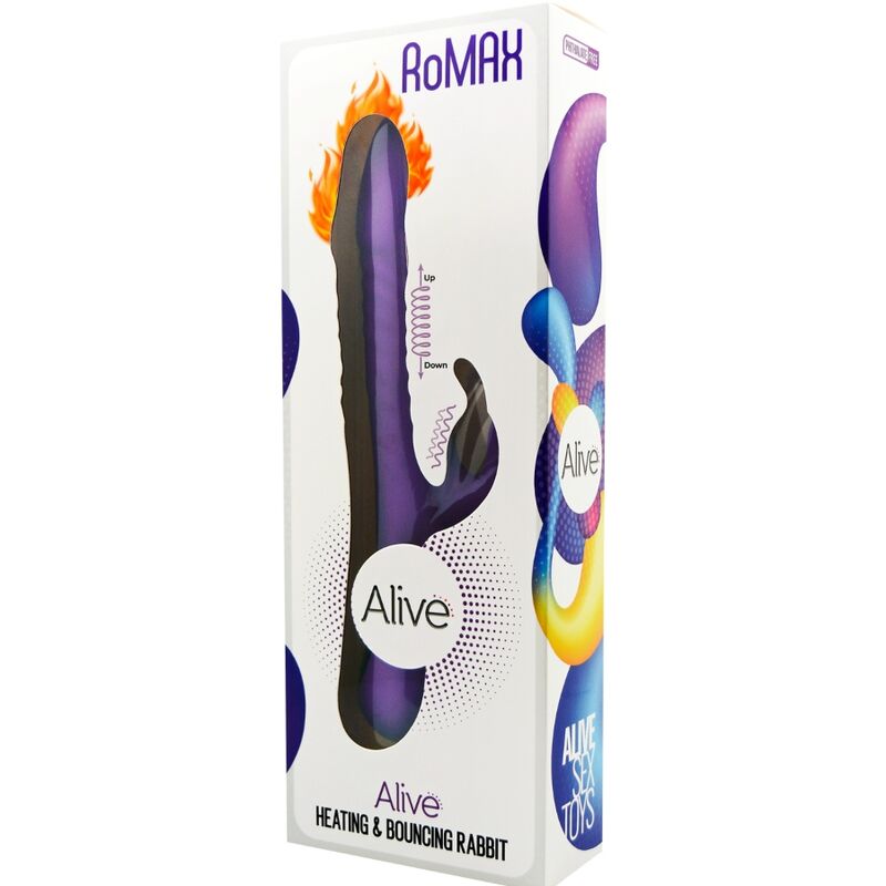 Alive Romax 24.4cm Purple Skin-Friendly Silicone Waterproof Rabbit | Massager > Vibrators > Ladies > Rabbit