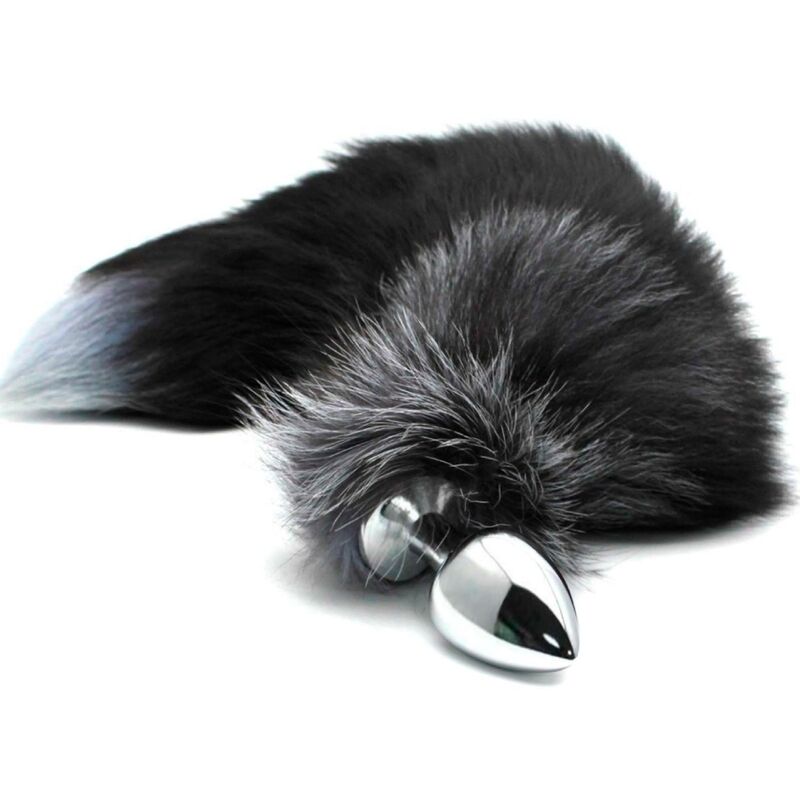 Alive Black and White Fox Tail Plug Medium – Elegant Butt Plug > Anal Range > Tail Butt Plugs