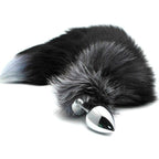 Alive Black and White Fox Tail Plug Small > Anal Range > Tail Butt Plugs