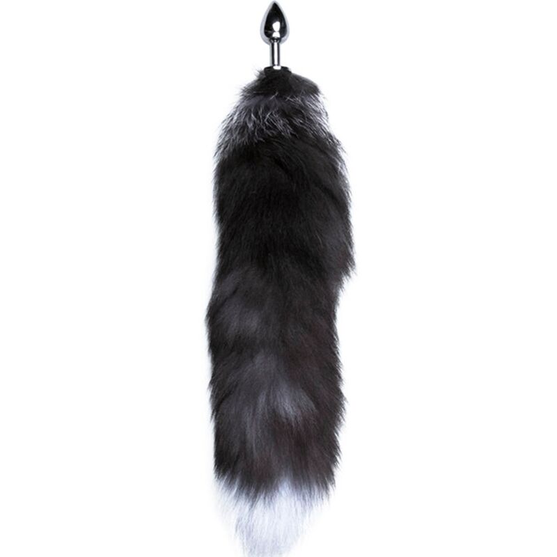 Alive Black and White Fox Tail Plug Small Secondary image