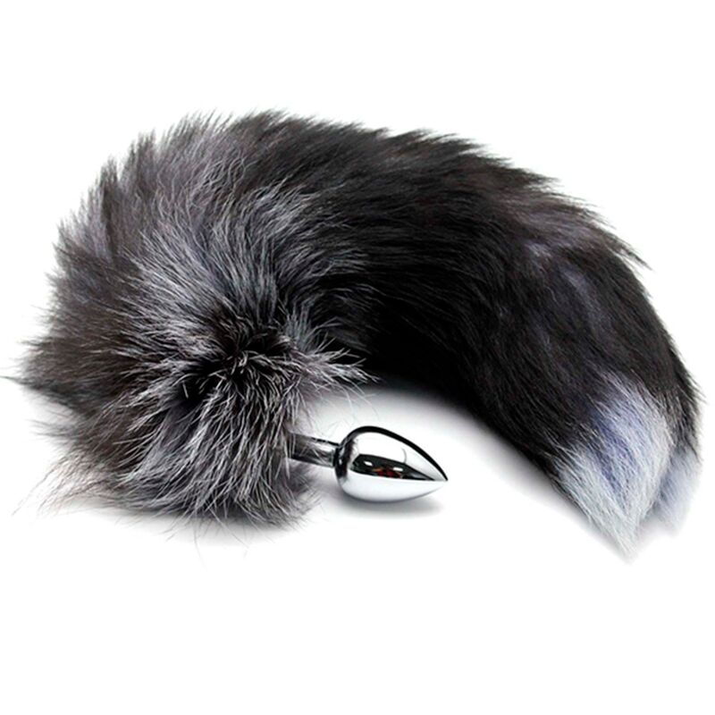 Alive Black and White Fox Tail Plug Small > Anal Range > Tail Butt Plugs Main image