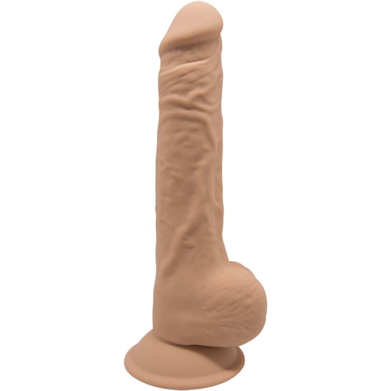 Silexd 9.5 Inch Model 1 Caramel Premium Silicone Dildo Dual Density Secondary image