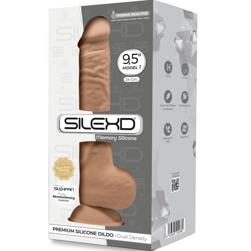SILEXD - MODELO 1 PENE REALISTICO SILICONA PREMIUM SILEXPAN CARAMELO 24 CM Main image