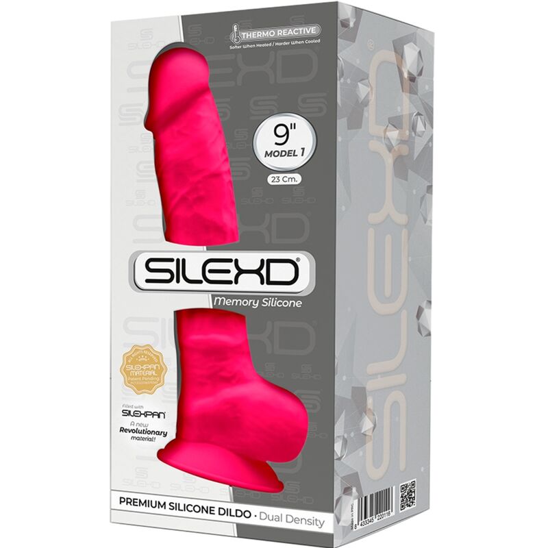 SILEXD - MODELO 1 PENE REALISTICO SILICONA PREMIUM SILEXPAN FUCSIA 23 CM Main image