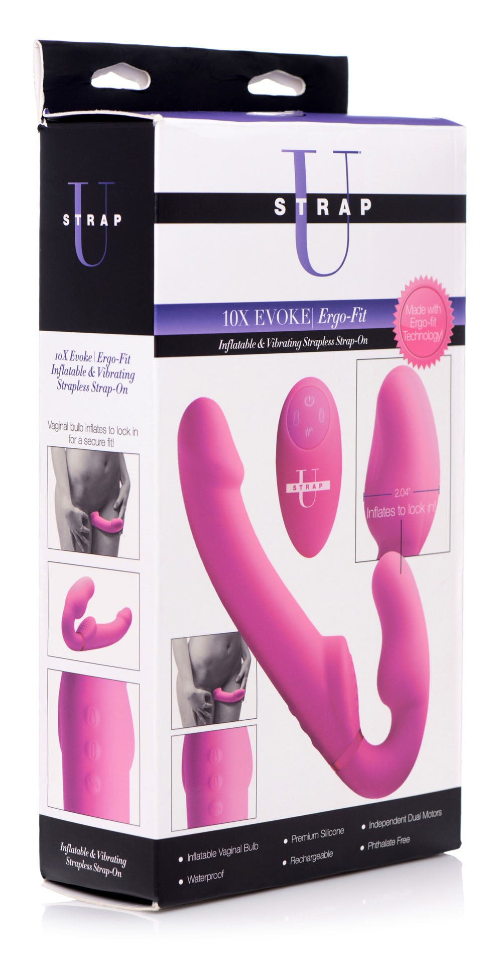Worlds First Remote Control Inflatable Ergo-Fit Strapless Strap-On – Remote-Controlled Strapless Strap-On (9.5) > Dildos > Strapless Strap Ons