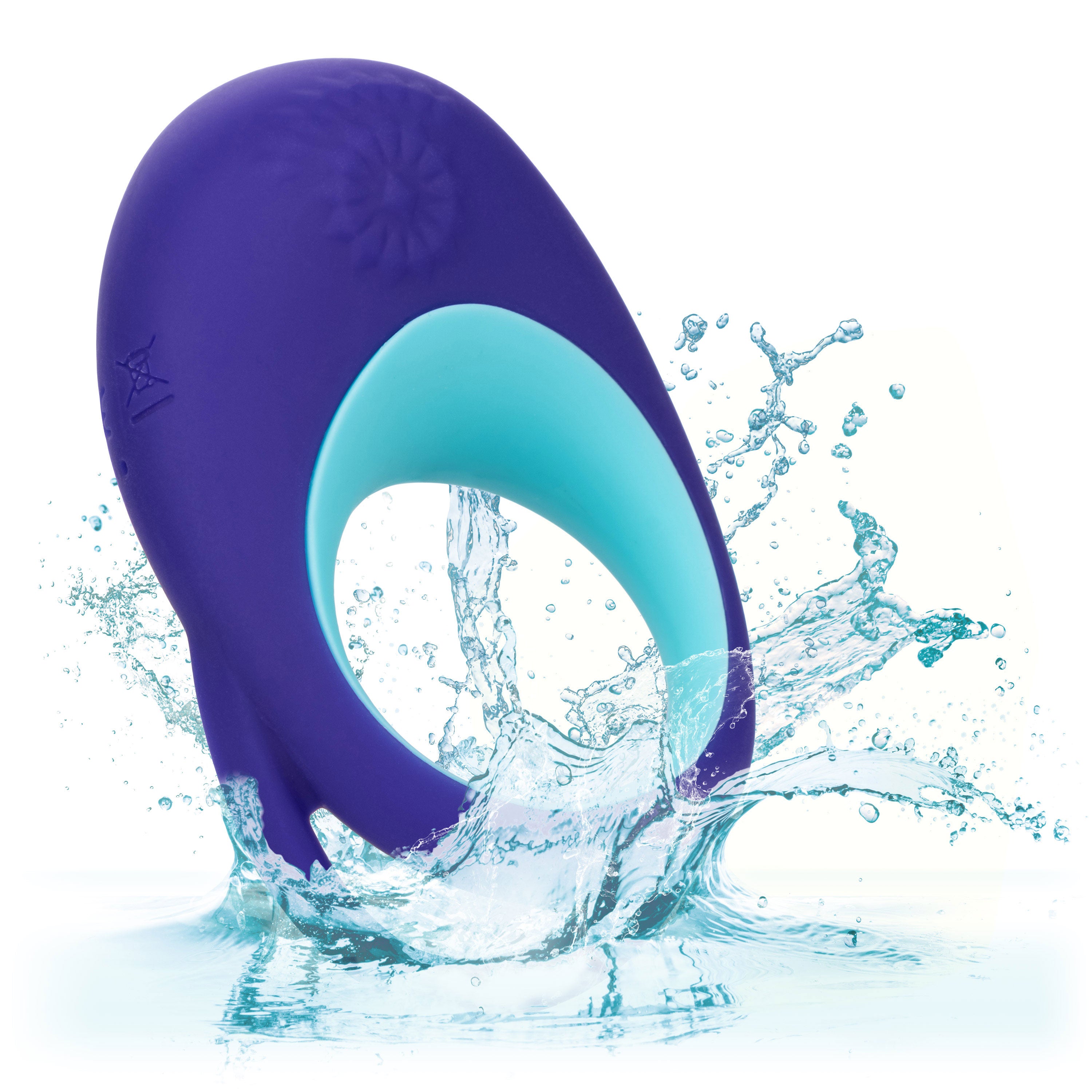 Link Up Alpha Vibrating Couples Enhancer Ring Two-Piece Set Blue and Turquoise Waterproof Silicone > Sex Toys > Couples Toys