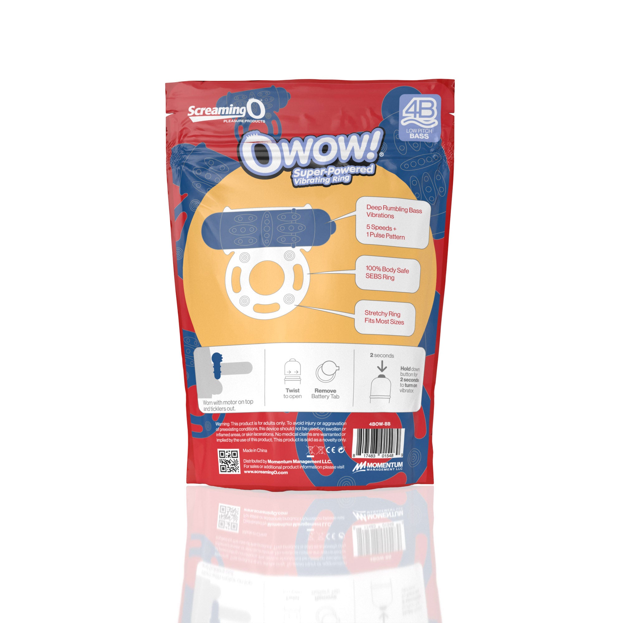 Owow 4B Low Pitch Bass (Blueberry) Blueberry > Cock Ring > Vibrating