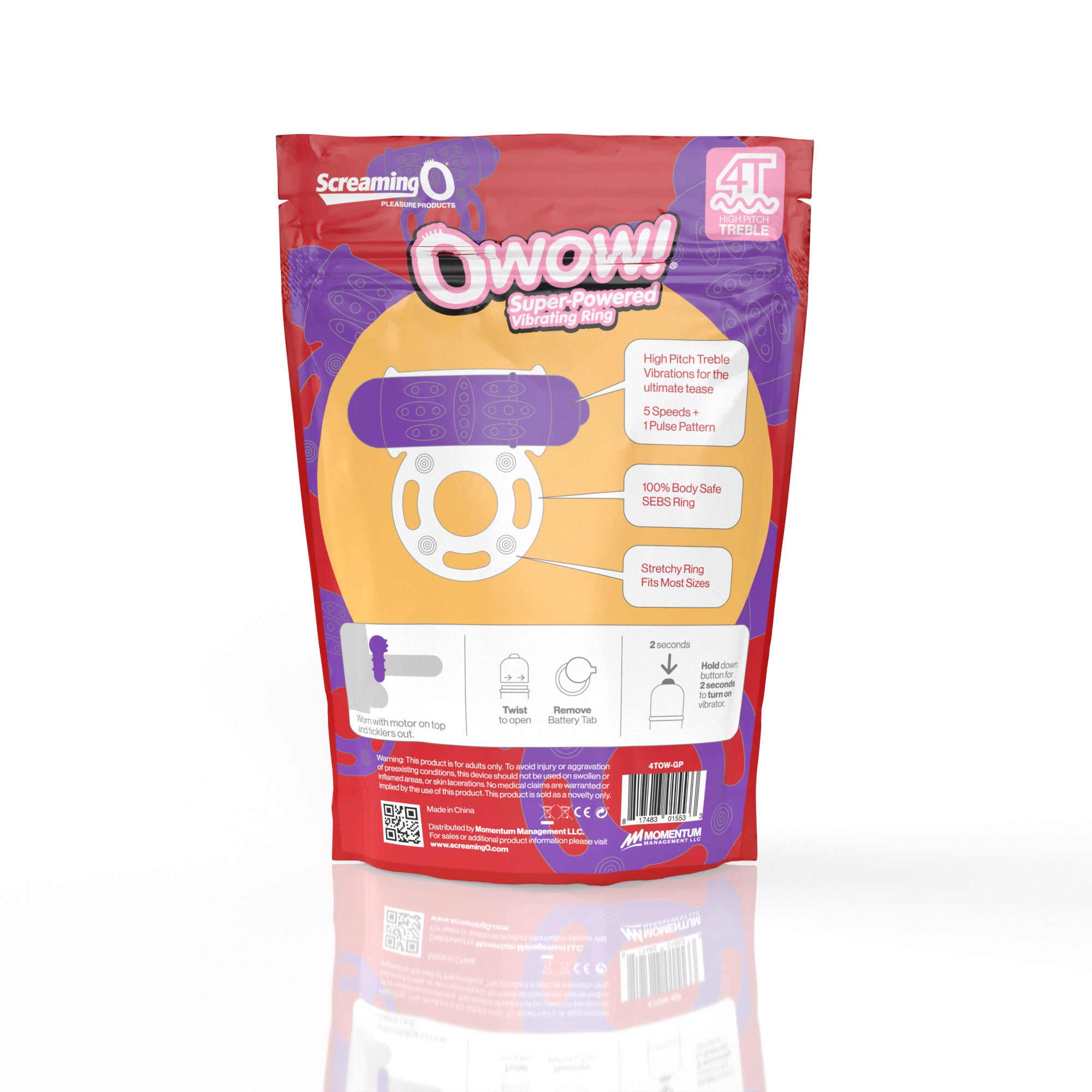 Owow 4T High Pitch Treble (Grape) > Cock Ring > Vibrating