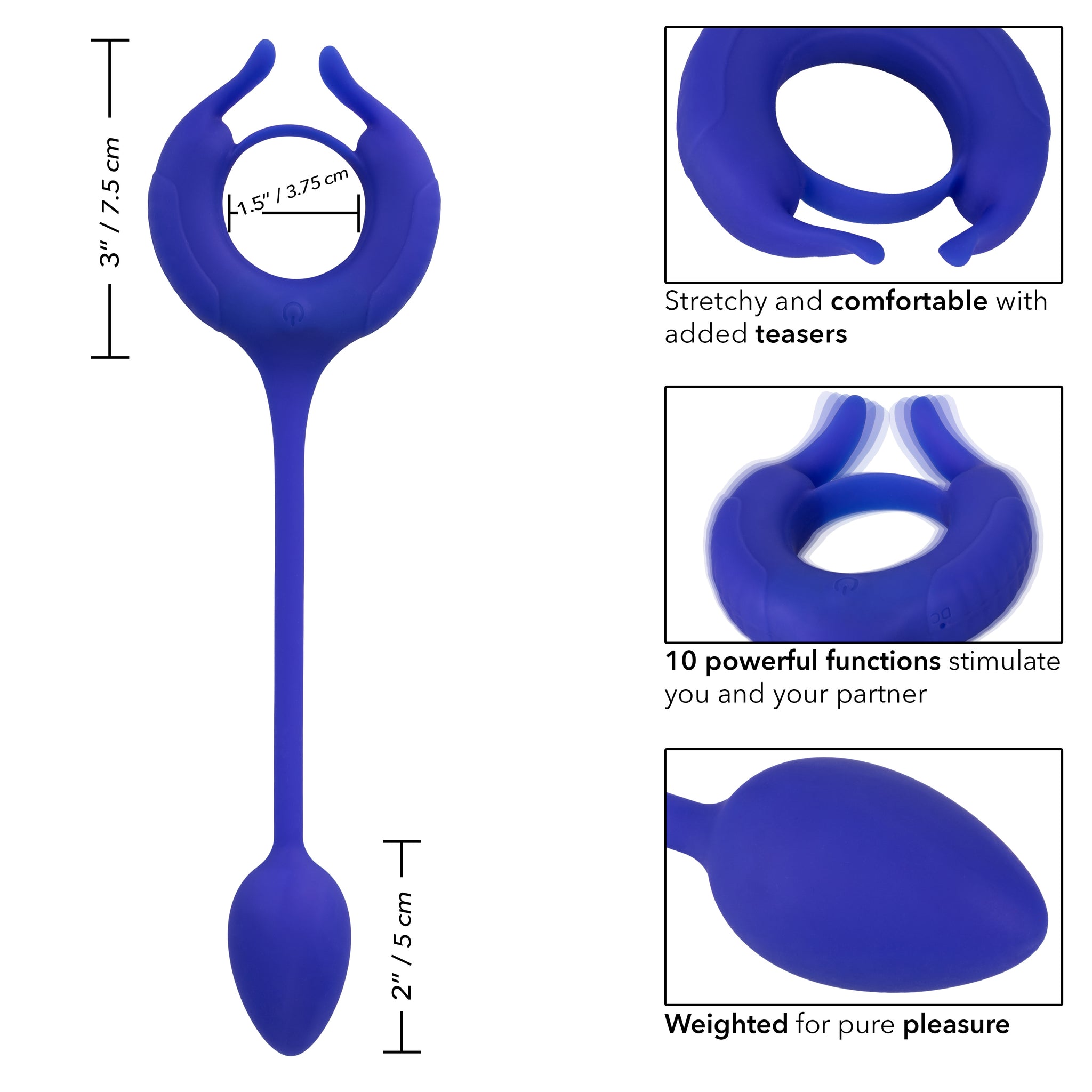 Admiral Weighted Cock Ring and Egg – Silicone Vibrating Cock Ring and Egg Set > Anal Range > Prostate Plugs