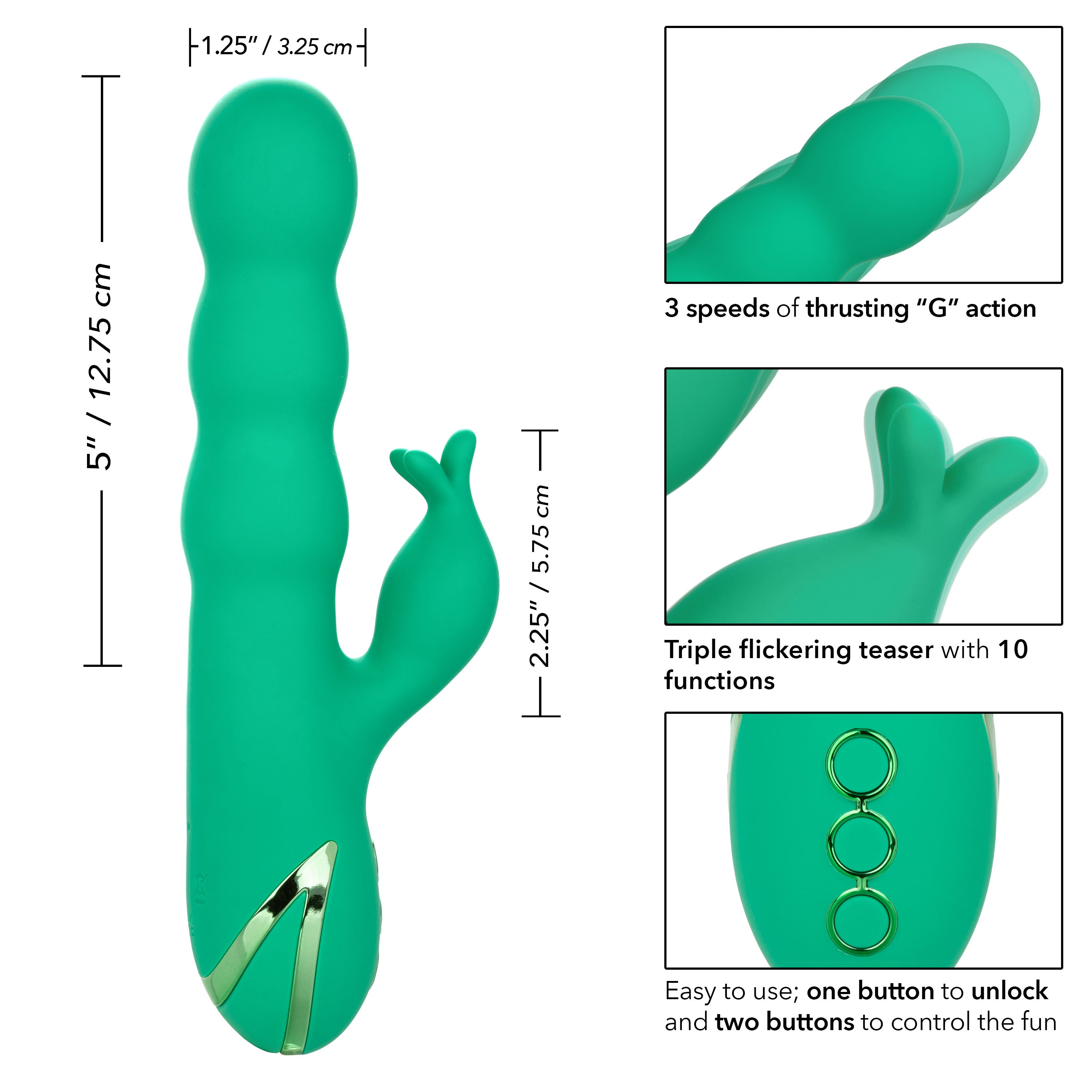 California Dreaming Sonoma Satisfier – Luxury Massager with 10 Vibration Functions and 3 Thrusting Speeds > Vibrators > Ladies > Rabbit