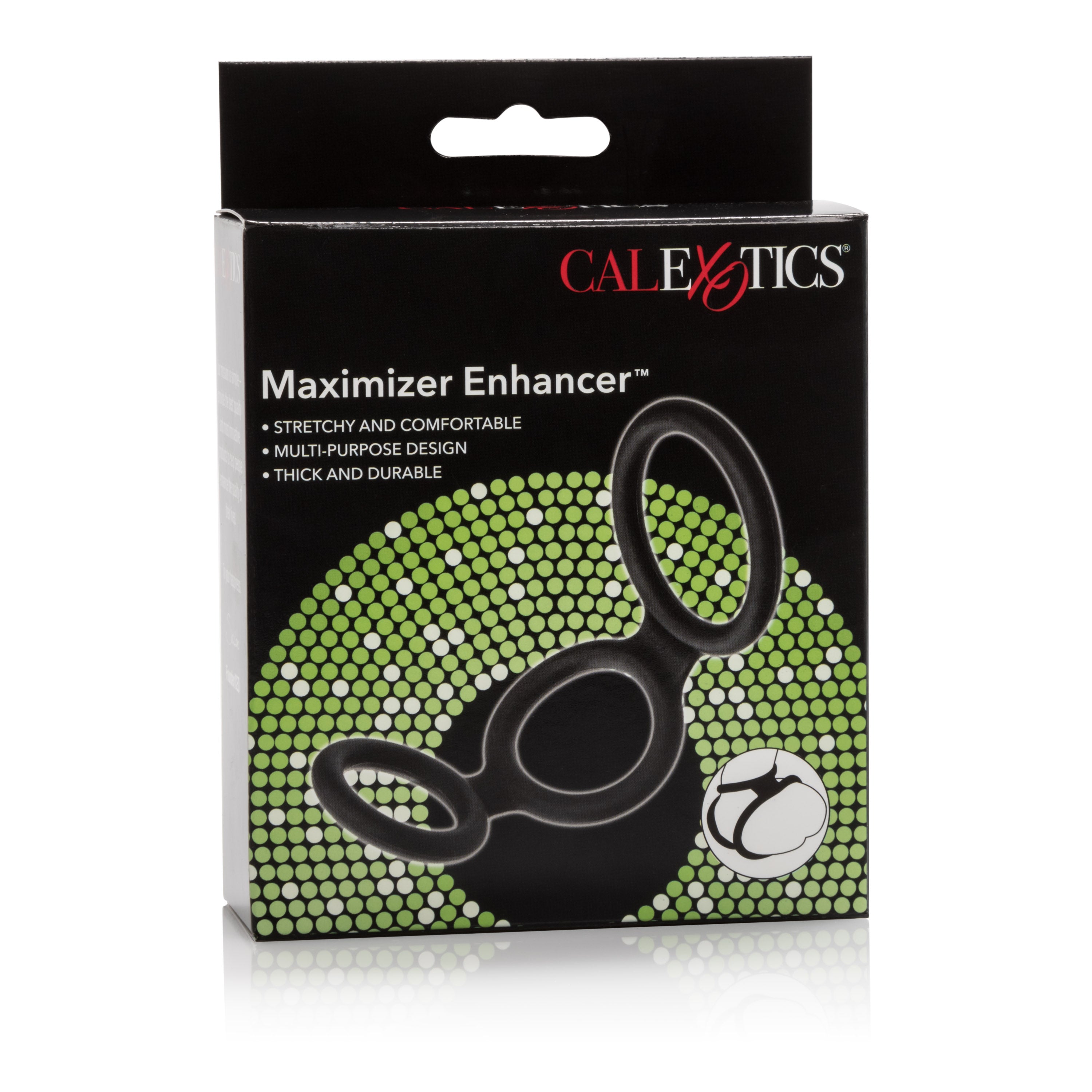 Maximizer Enhancer Triple Silicone Ring Set Black with 2 Inch Base, 1.5 Inch Scrotum, and 1.25 Inch Shaft Rings > Cock Ring > Sets