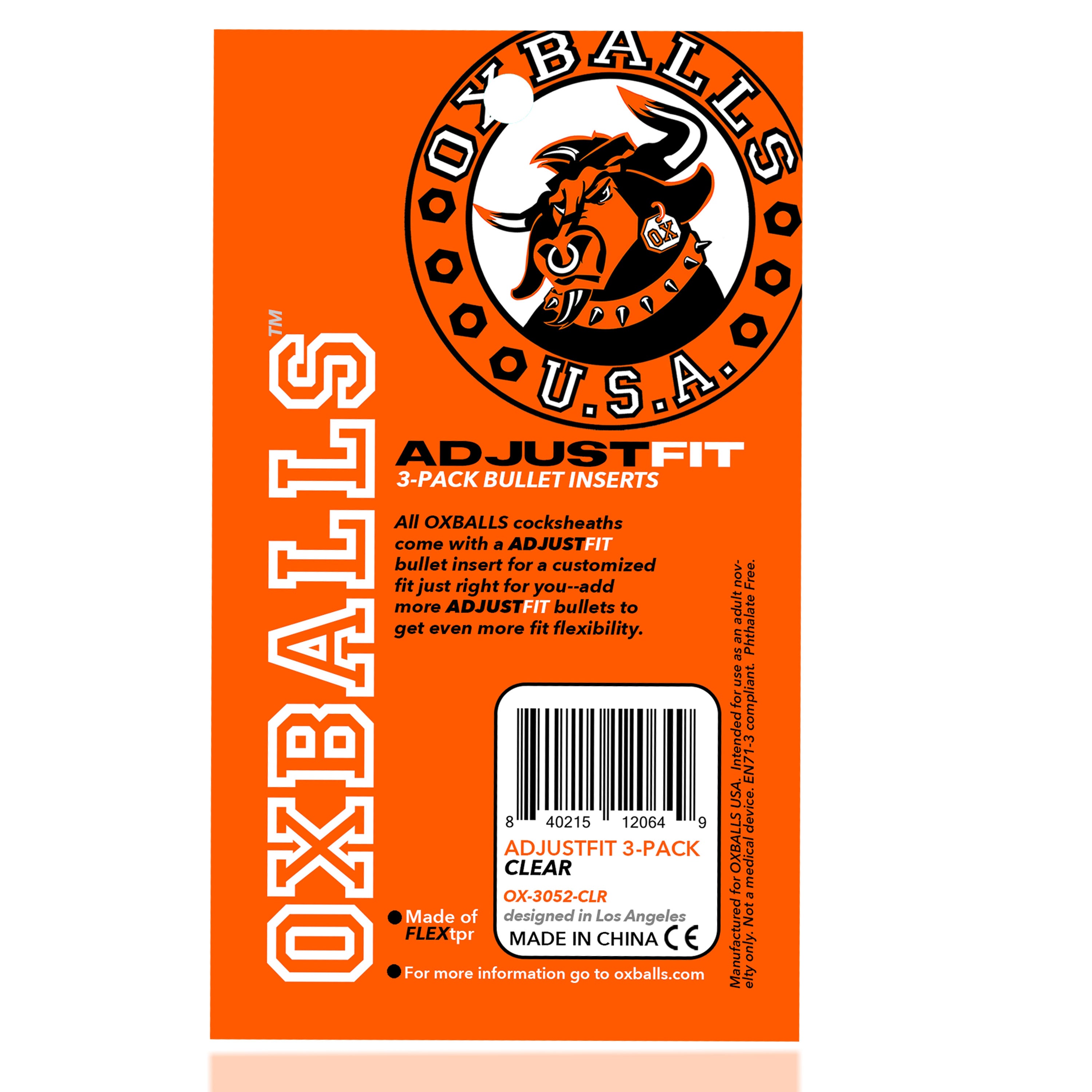 Oxballs Adjustfit Insert 3-Pack Clear Cocksheath Inserts > Sex Toys For Men > Penis Sleeves