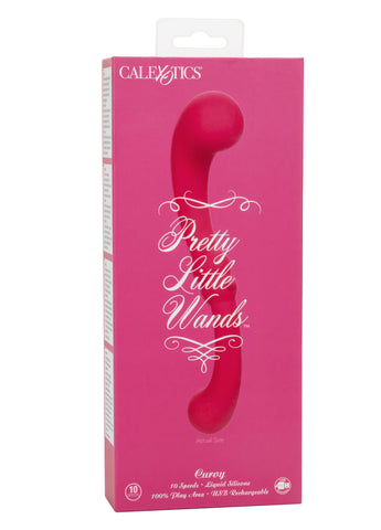 Pretty Little Wands Curvy Slim Pink Silicone Massager with 10 Speeds Pink > Vibrators > Standard Vibrators