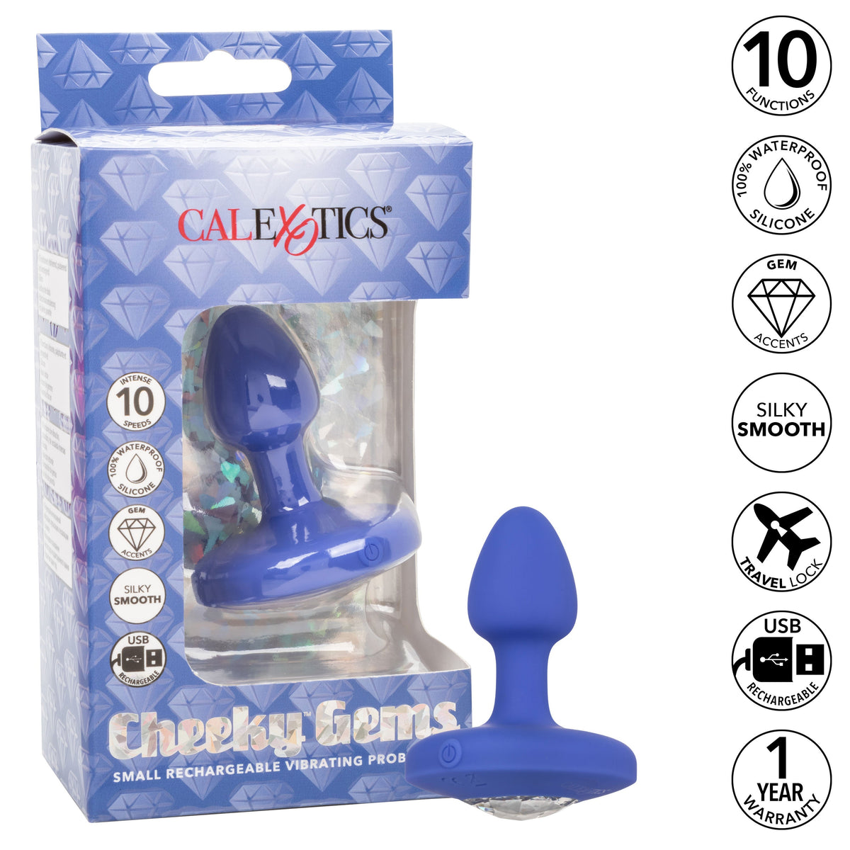 Cheeky Gems Small Vibrating Probe - Purple