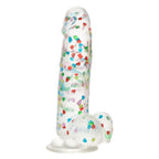 Naughty Bits I Love Dick Heart-Filled Dong 6 Inch Clear with Multicolor Heart Confetti > Dildos > Realistic Dildos