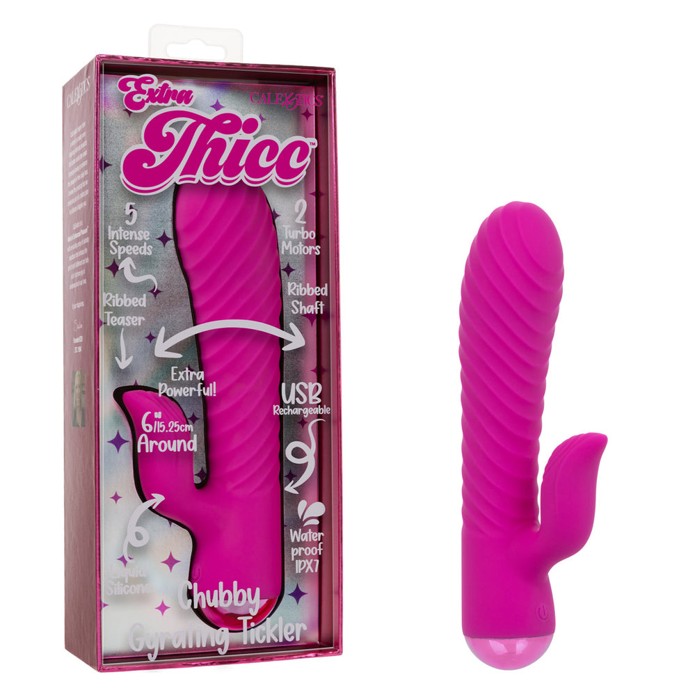 Extra Thicc Chubby Gyrating Tickler – 6 Inch Dual Motor Vibrator Pink > Vibrators > Ladies > Rabbit