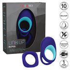 Link Up Alpha Vibrating Couples Enhancer Ring Two-Piece Set Blue and Turquoise Waterproof Silicone > Sex Toys > Couples Toys