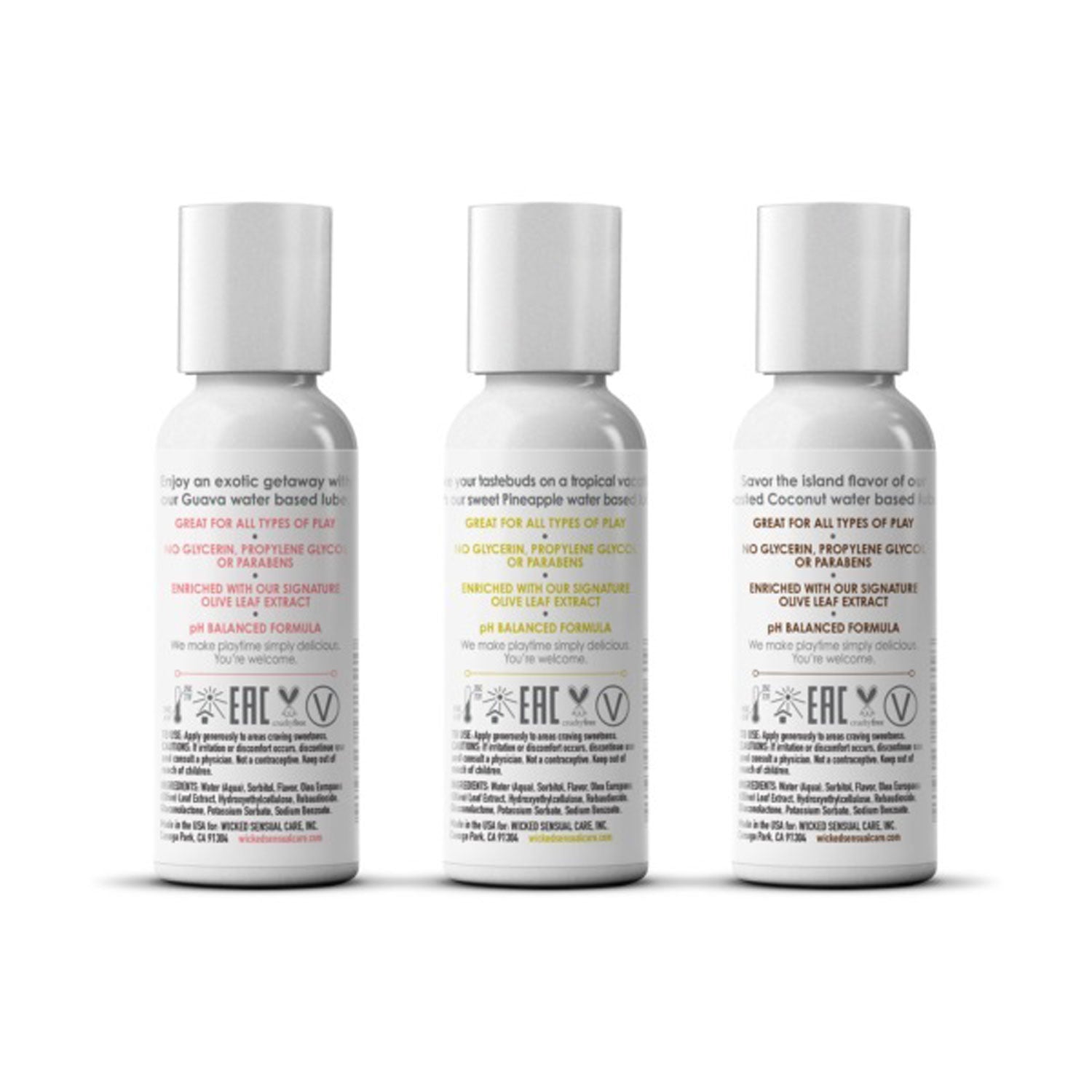Wicked Simply Tropical Trio 3 x 30ml Flavoured Water Based Lubricants > Lube > Flavoured