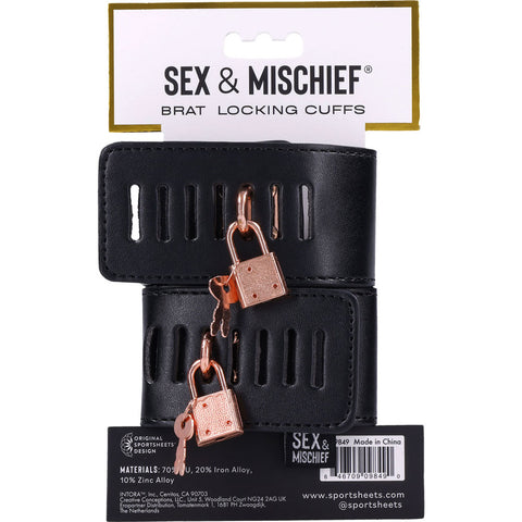 Sex & Mischief Brat Locking Cuffs - Rose Gold Hand Cuffs > Bondage Gear > Restraints