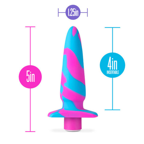 Avant Vibrotize Silicone Mini Anal Vibe Fuchsia 5 Inch Butt Plugs - Vibrating