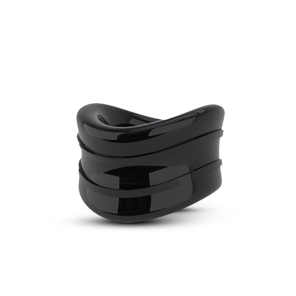 Stay Hard Beef Ball Stretcher Snug 1 Inch Black Black Ball Stretcher