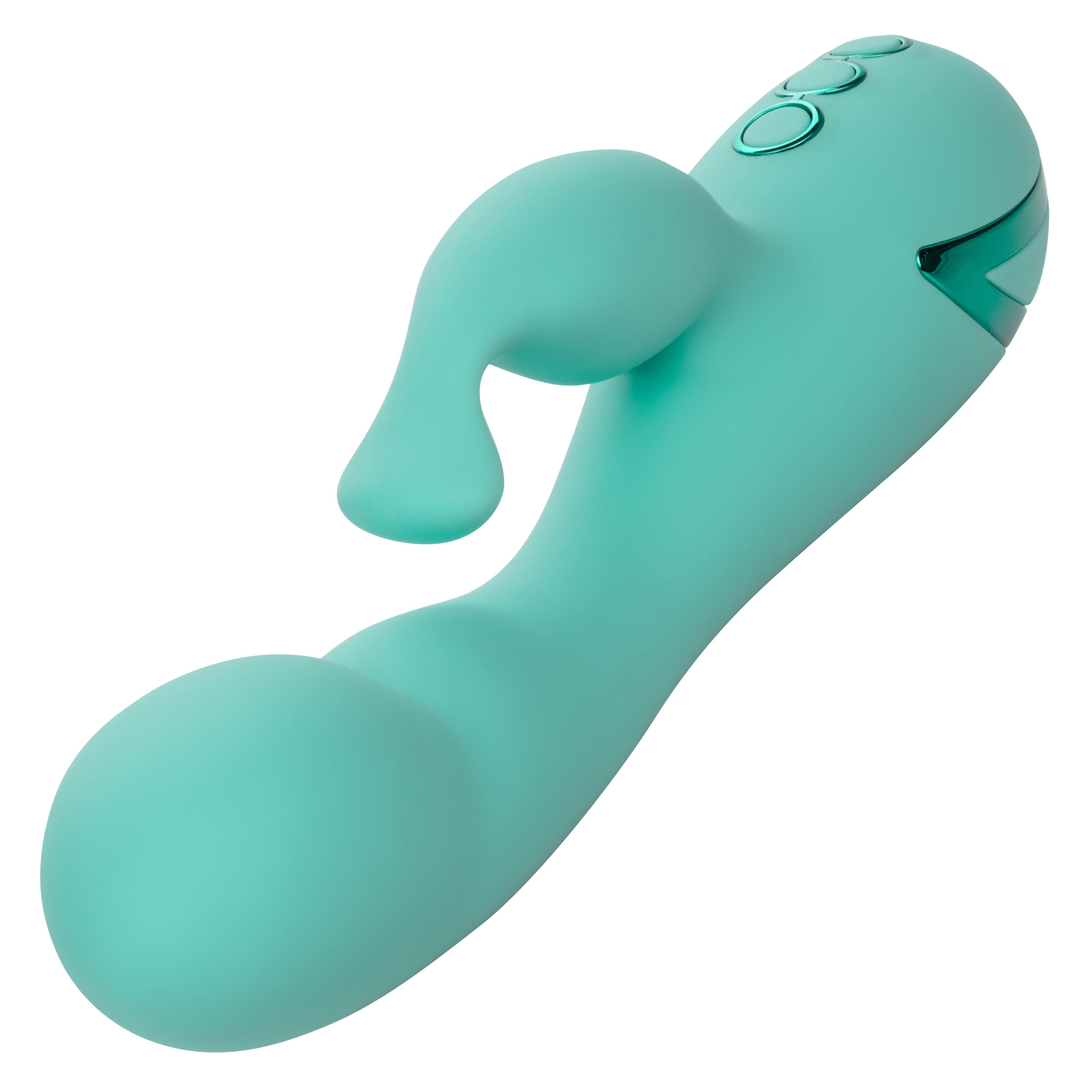 California Dreaming Tahoe Temptation Silicone Massager in Aqua Blue with Dual Vibration and Pinpoint Teaser > Vibrators > Ladies > Rabbit