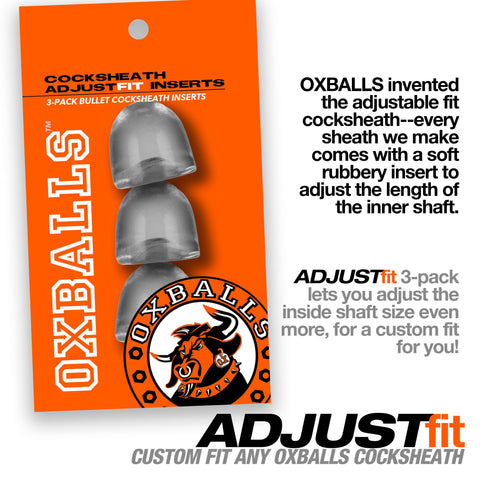 Oxballs Adjustfit Insert 3-Pack Clear Cocksheath Inserts > Sex Toys For Men > Penis Sleeves