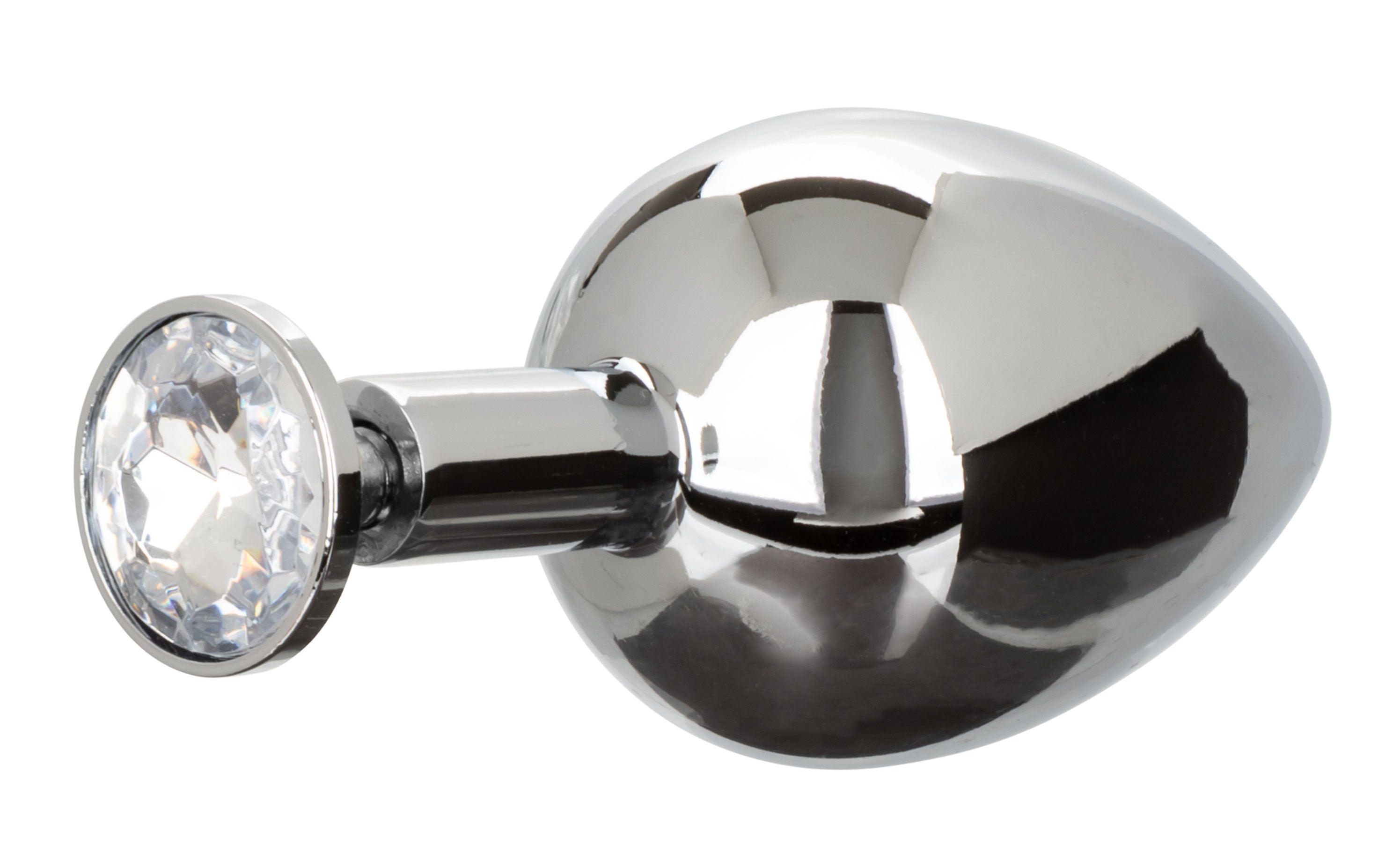 Star Fucker XL Teardrop Plug Black Silicone and Silver Metal Dual Enhancer with Sparkling Gem Accent > Anal Range > Prostate Plugs