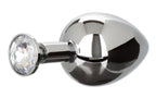 Star Fucker XL Teardrop Plug Black Silicone and Silver Metal Dual Enhancer with Sparkling Gem Accent > Anal Range > Prostate Plugs
