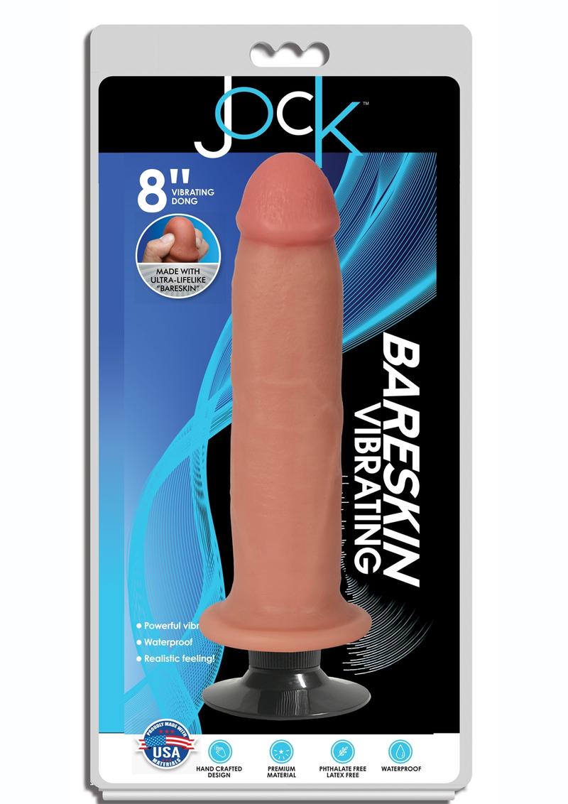 Jock 8 Inch Bareskin Vibrating Dong No Balls Vanilla with Suction Cup > Vibrators > Realistic Vibrators
