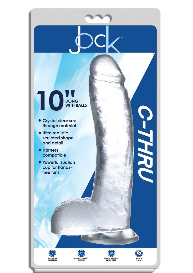JOCK C-Thru 6 Inch Clear TPE Dong with Balls and Suction Cup > Dildos > Realistic Dildos