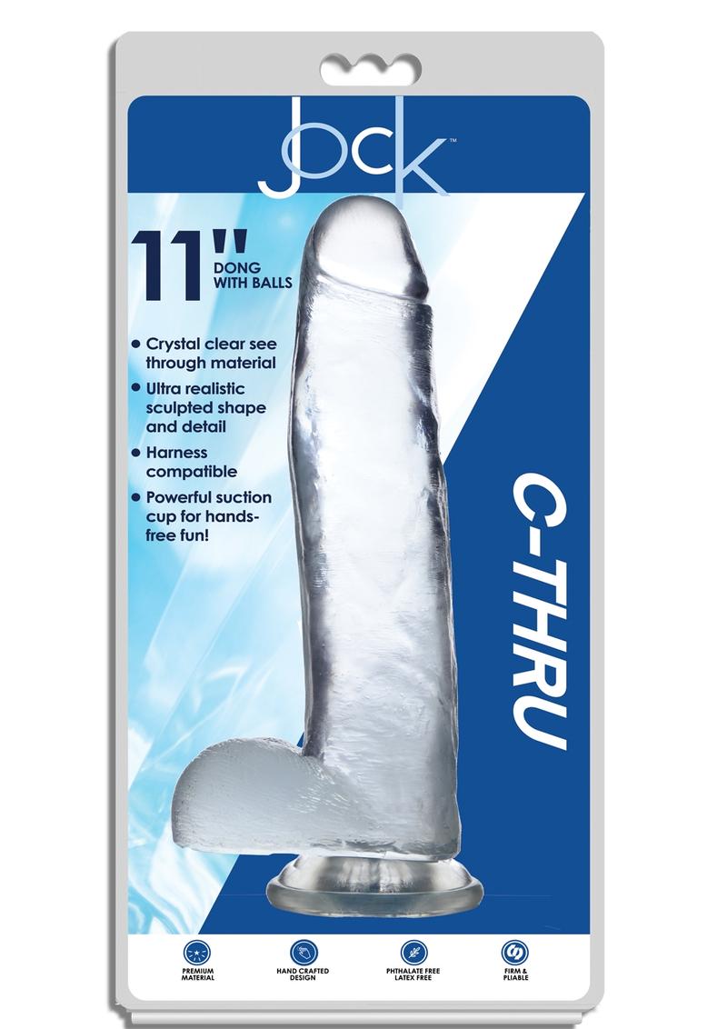 JOCK C-Thru 6 Inch Clear TPE Dong with Balls and Suction Cup > Dildos > Realistic Dildos