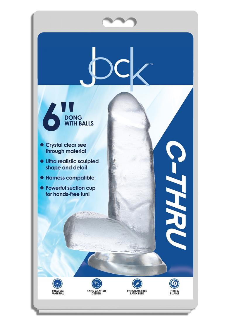 JOCK C-Thru 6 Inch Clear TPE Dong with Balls and Suction Cup > Dildos > Realistic Dildos
