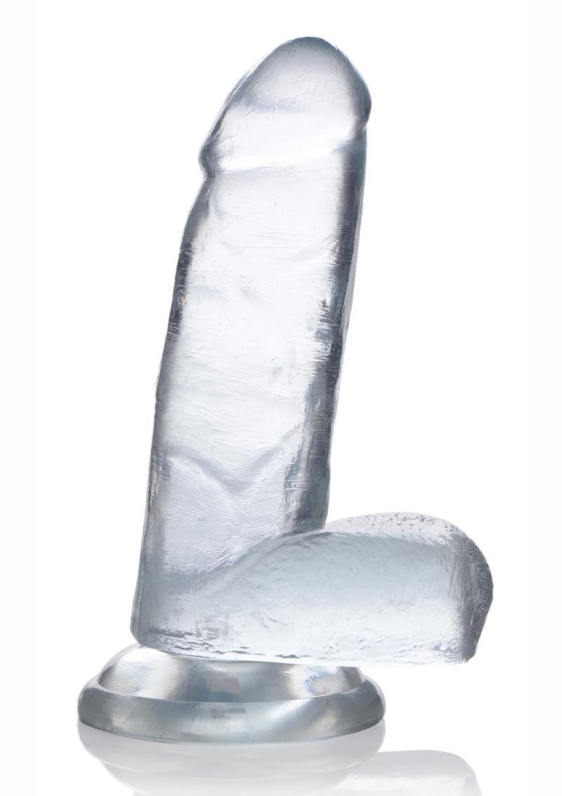JOCK C-Thru 6 Inch Clear TPE Dong with Balls and Suction Cup > Dildos > Realistic Dildos