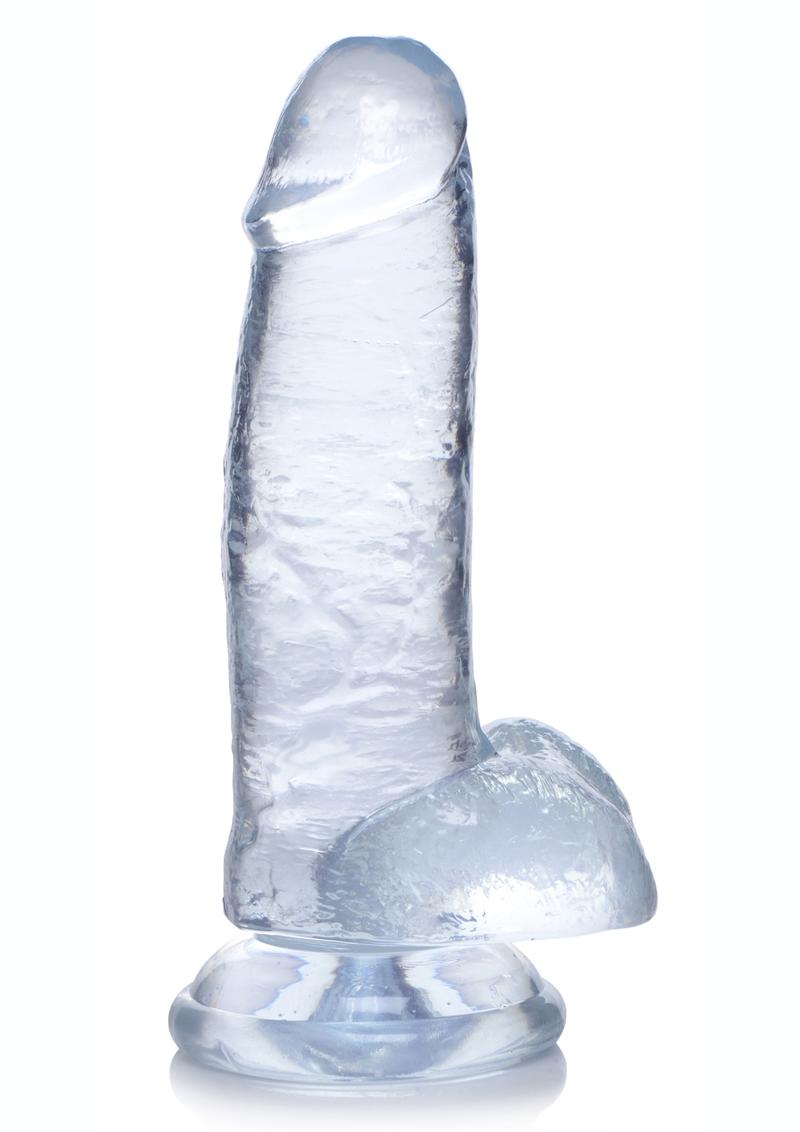JOCK C-Thru 6 Inch Clear TPE Dong with Balls and Suction Cup > Dildos > Realistic Dildos