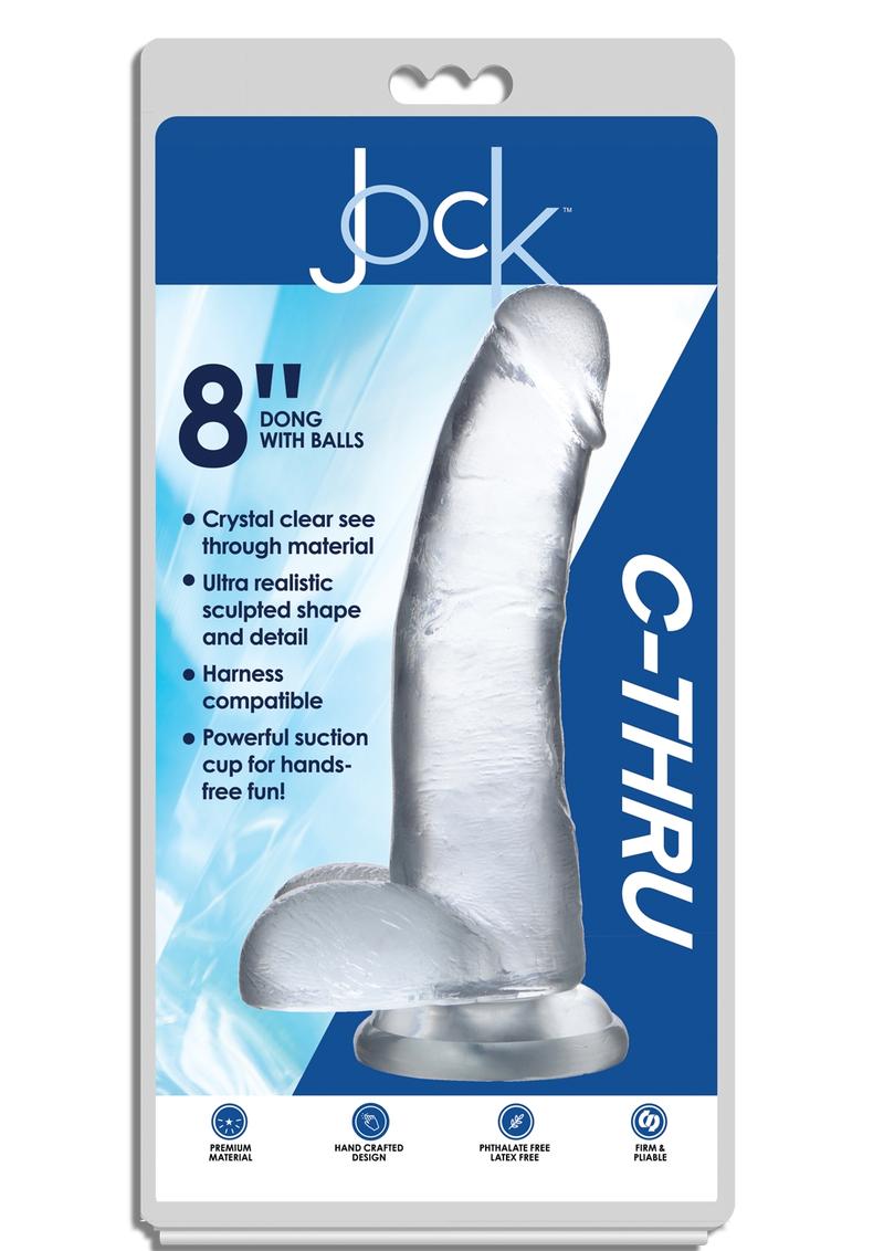 JOCK C-Thru 6 Inch Clear TPE Dong with Balls and Suction Cup > Dildos > Realistic Dildos